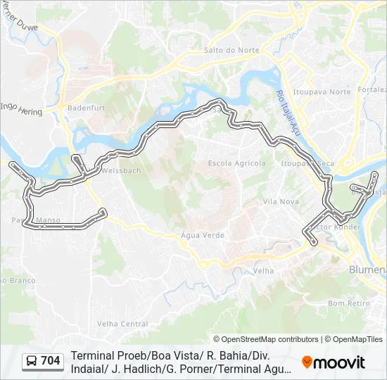 704 Bus Line Map