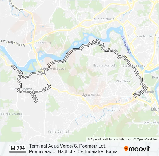 704 Bus Line Map