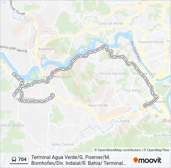 704 Bus Line Map