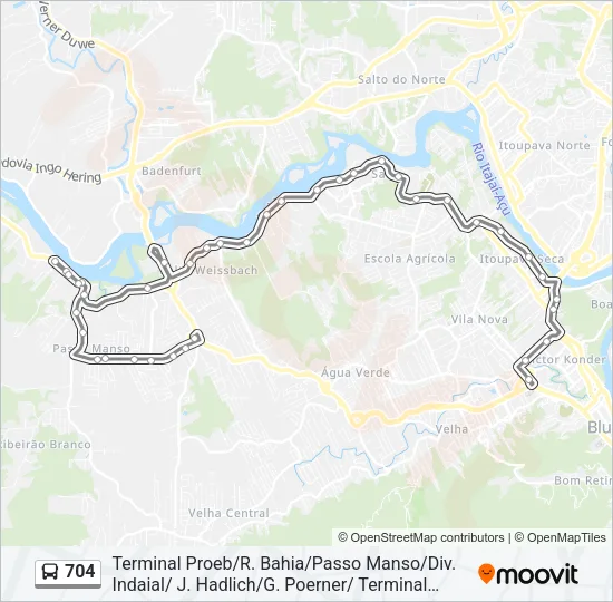 704 Bus Line Map