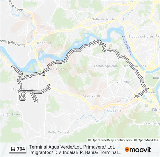 704 Bus Line Map
