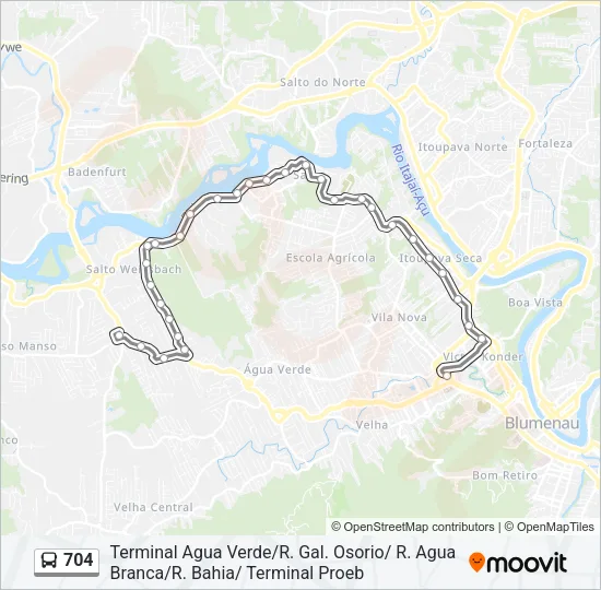 704 Bus Line Map