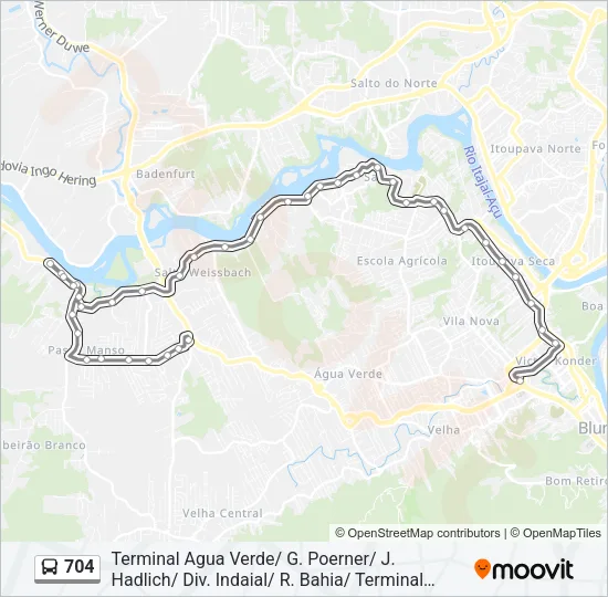 704 Bus Line Map