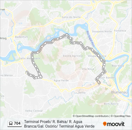 704 Bus Line Map