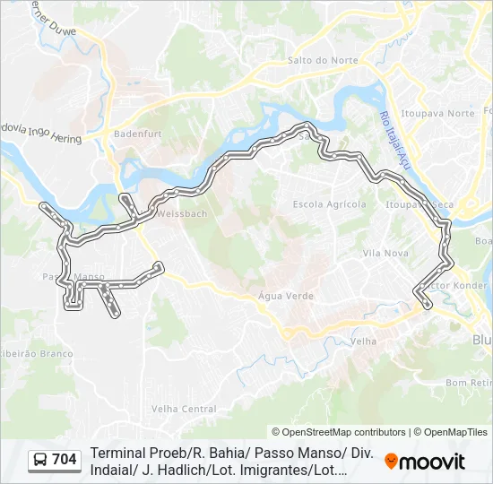 704 Bus Line Map