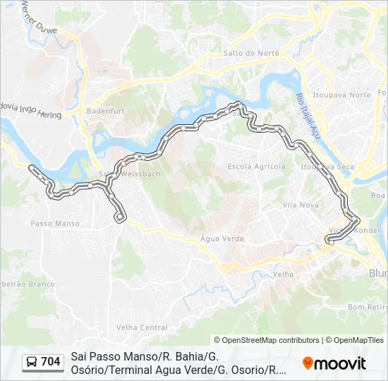 704 Bus Line Map
