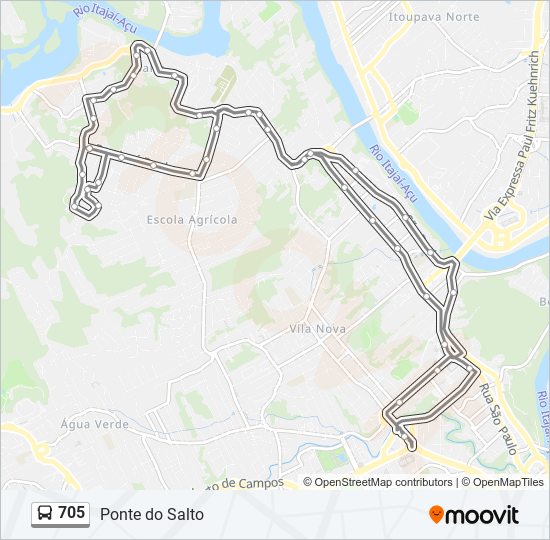 Mapa de 705 de autobús