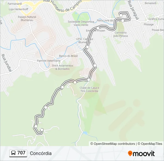 707 Bus Line Map