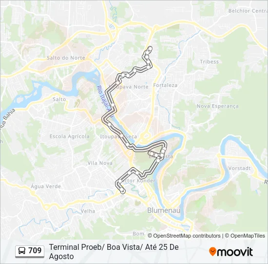 709 Bus Line Map