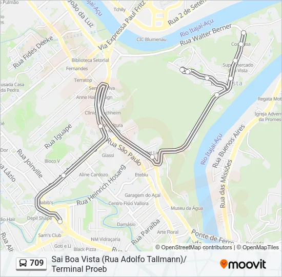 709 Bus Line Map