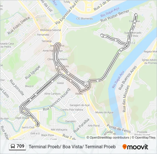 709 Bus Line Map
