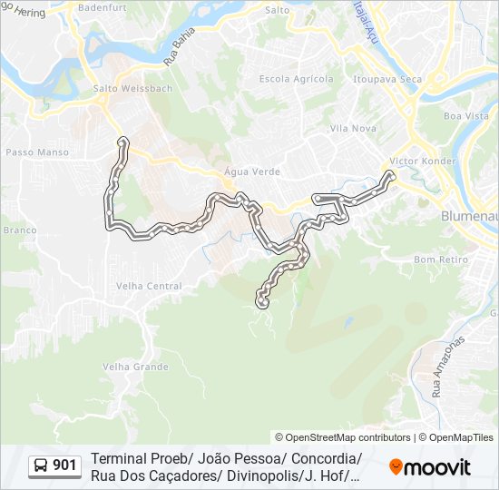 901 bus Line Map