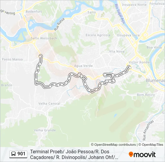 901 Bus Line Map