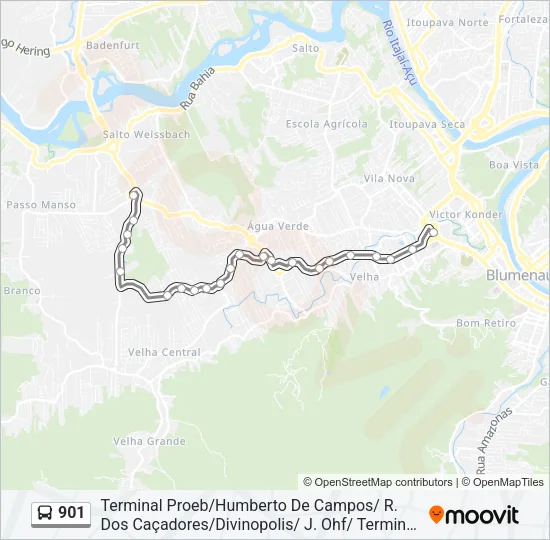 901 Bus Line Map