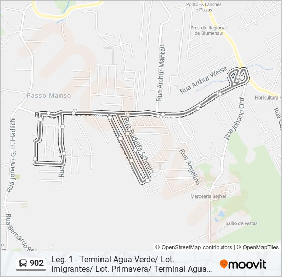 Mapa de 902 de autobús