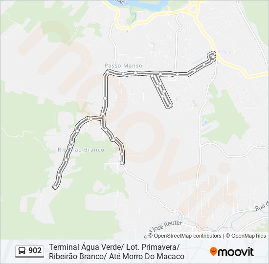 Mapa da linha 902 de ônibus