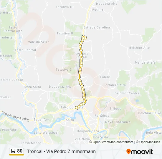 80 Bus Line Map