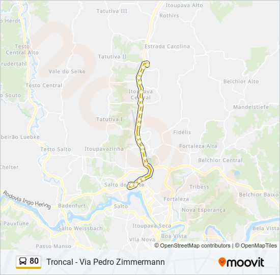 Mapa de 80 de autobús