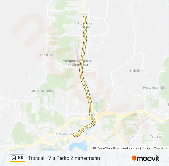 80 Bus Line Map