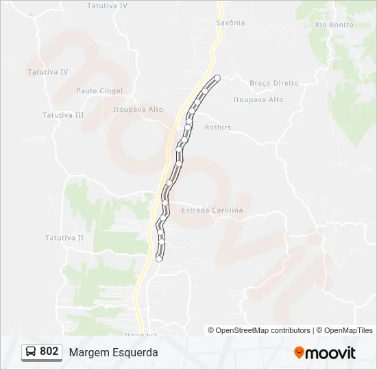 802 Bus Line Map