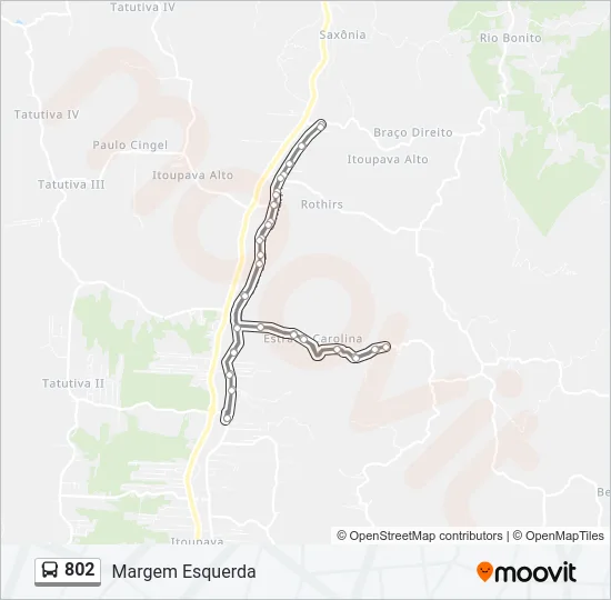 802 Bus Line Map