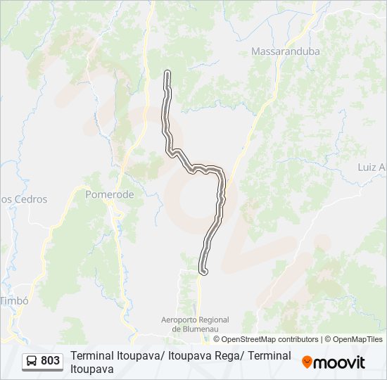 Mapa da linha 803 de ônibus