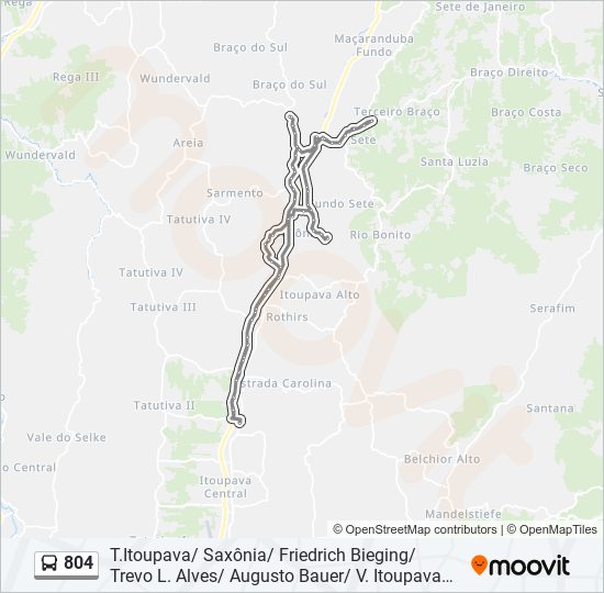 Mapa de 804 de autobús