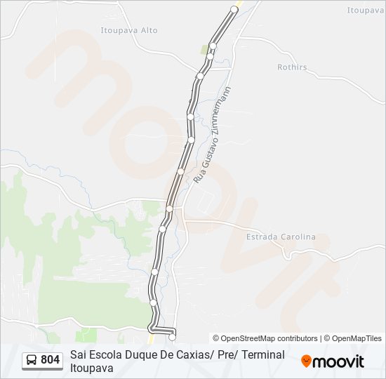 Mapa de 804 de autobús