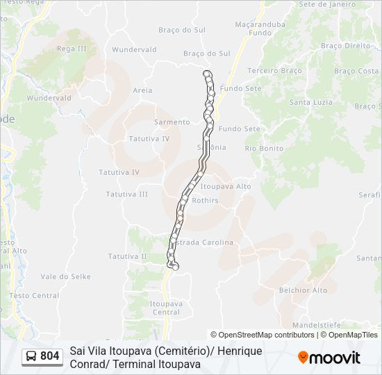 Mapa da linha 804 de ônibus