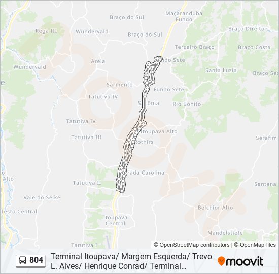 Mapa da linha 804 de ônibus