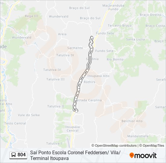 Mapa da linha 804 de ônibus