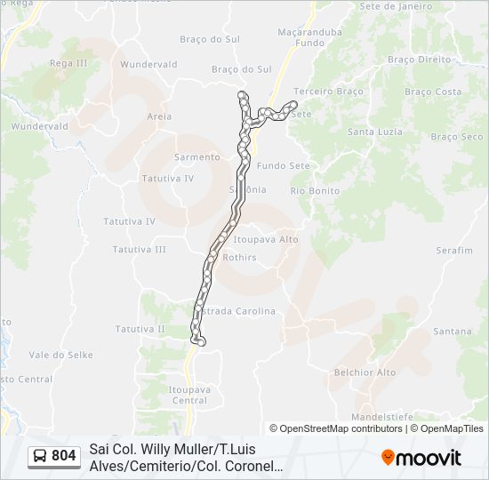 Mapa de 804 de autobús