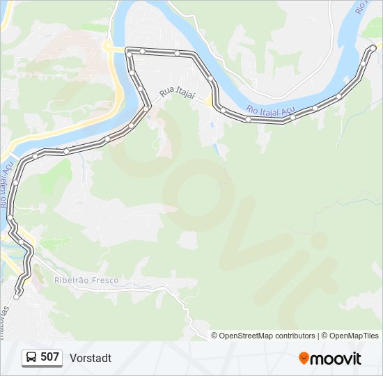 507 bus Line Map