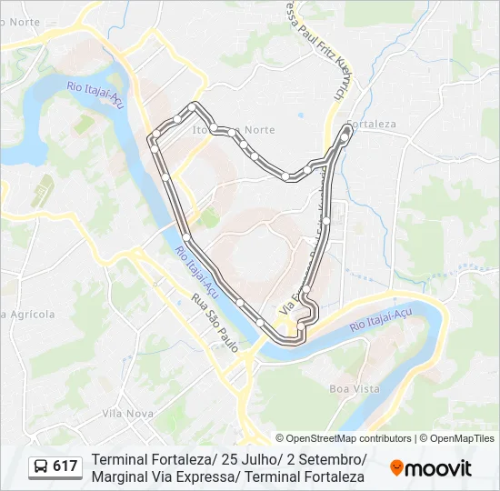 617 Bus Line Map