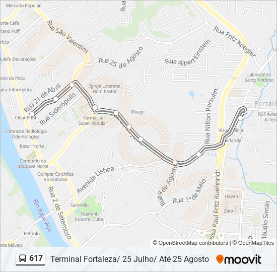 617 bus Line Map