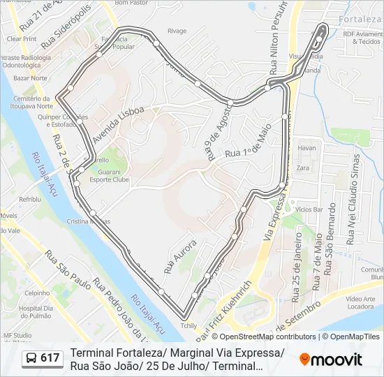 617 Bus Line Map
