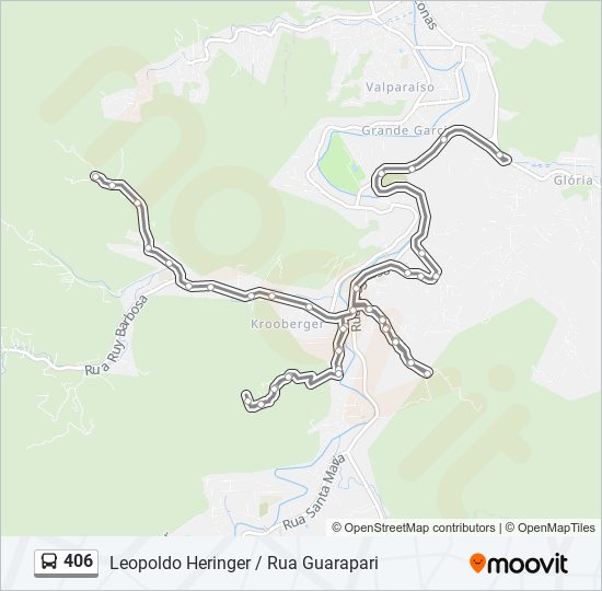 Mapa da linha 406 de ônibus