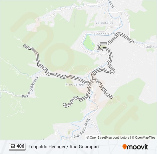 Mapa de 406 de autobús