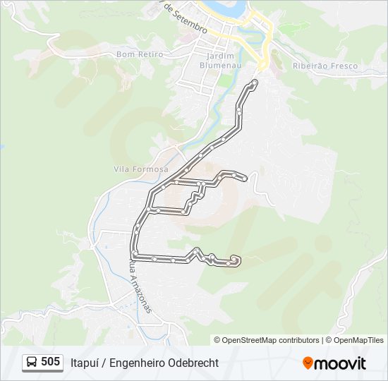 505 bus Line Map