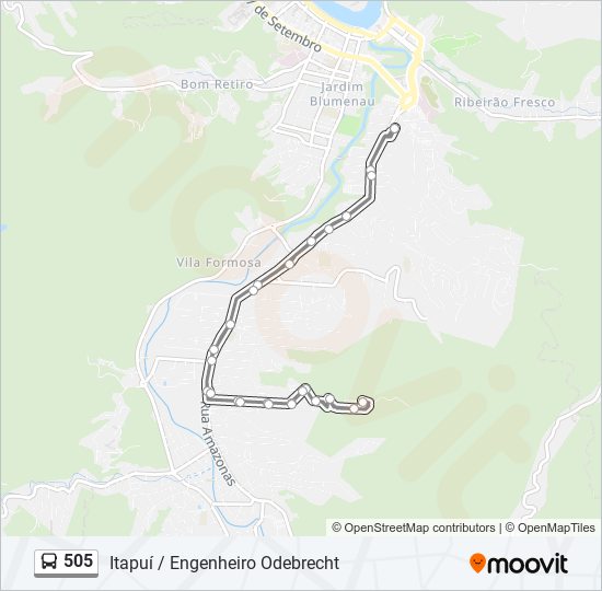 505 bus Line Map