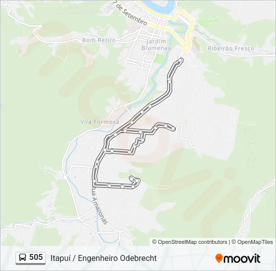 505 Bus Line Map