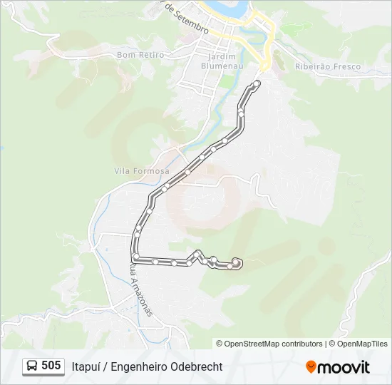 505 Bus Line Map