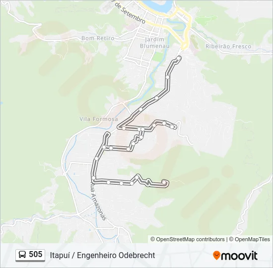 505 Bus Line Map