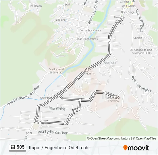 505 Bus Line Map
