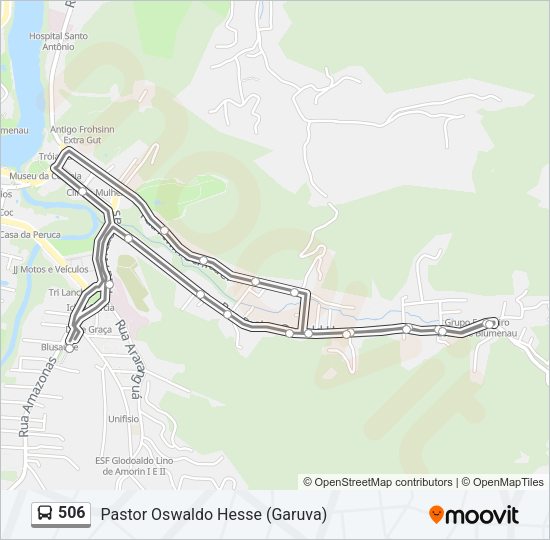 Mapa da linha 506 de ônibus