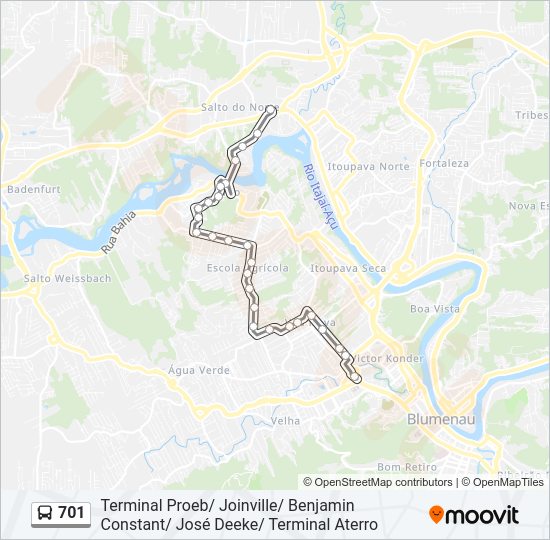 Mapa de 701 de autobús