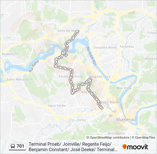 701 Bus Line Map