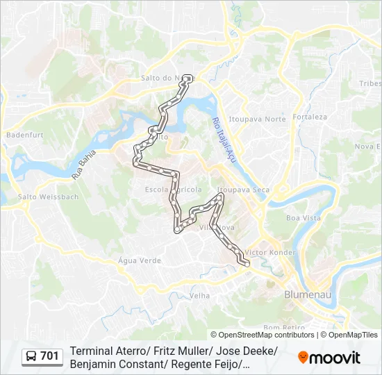 701 Bus Line Map