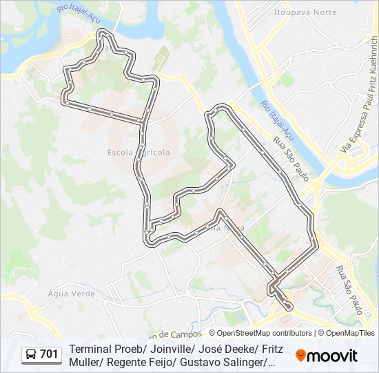 Mapa de 701 de autobús