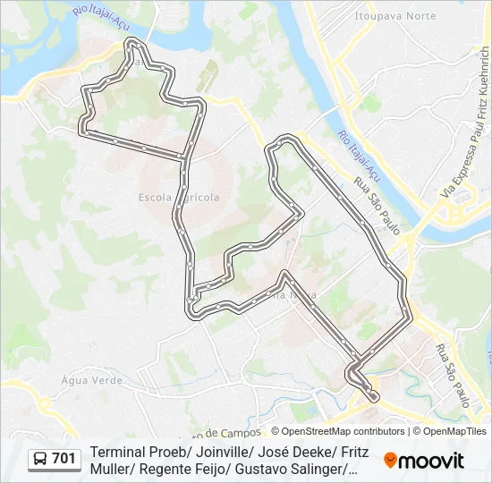 701 Bus Line Map